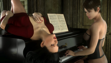 Картинка 3д+графика люди+ people взгляд девушки фон