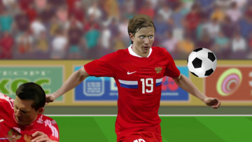 Картинка рисованное люди мужчина мяч футбол