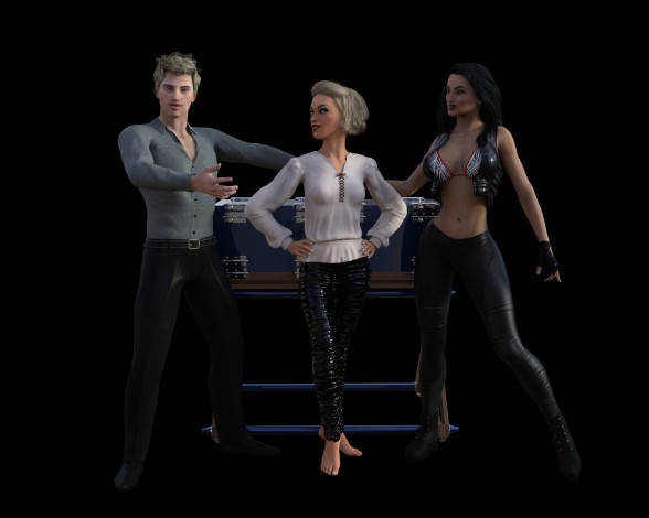 Обои картинки фото 3д графика, люди , people, фон, взгляд, девушки