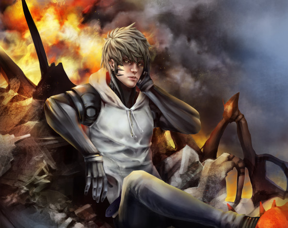 Обои картинки фото аниме, one punch man, генос