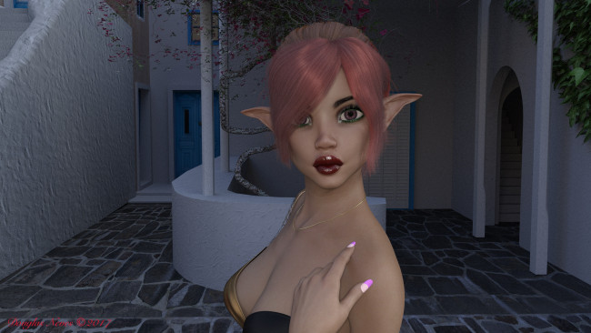 Обои картинки фото 3д графика, эльфы , elves, взгляд, фон, эльфийка