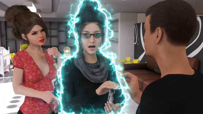 Обои картинки фото 3д графика, фантазия , fantasy, фон, взгляд, девушки