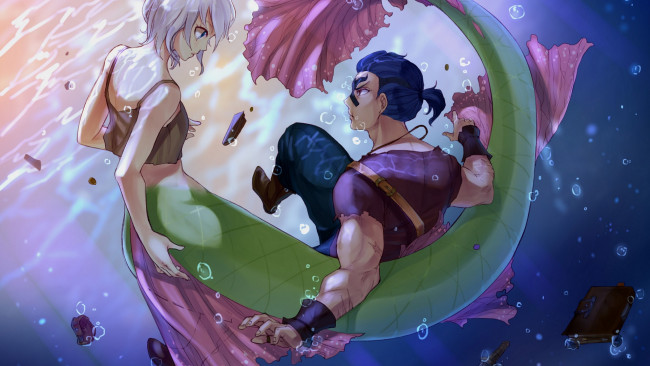 Обои картинки фото аниме, fairy tail, двое