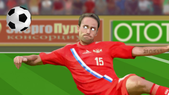 Обои картинки фото рисованное, люди, мяч, футбол, мужчина