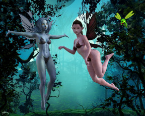 Картинка 3д+графика эльфы+ elves эльфийки взгляд фон