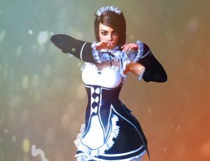 Картинка 3д+графика люди+ people девушка взгляд фон