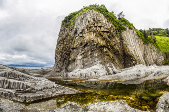 Картинка кунашир+мыс+столбчатый природа побережье остров курилы россия кунашир мыс столбчатый