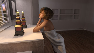 Картинка 3д+графика люди+ people фон взгляд девушка