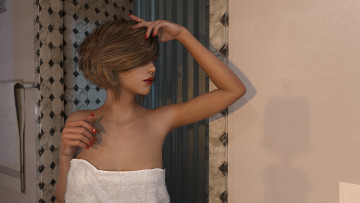 Картинка 3д+графика люди+ people взгляд девушка фон