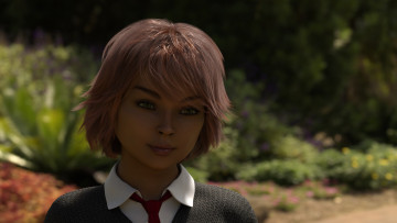 Картинка 3д+графика портрет+ portraits девушка взгляд фон