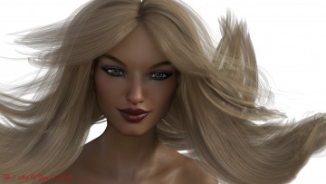 Картинка 3д+графика портрет+ portraits взгляд фон девушка