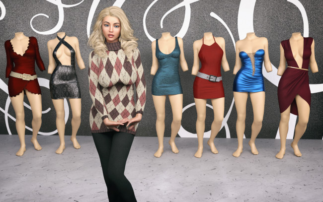 Обои картинки фото 3д графика, люди , people, взгляд, фон, девушка