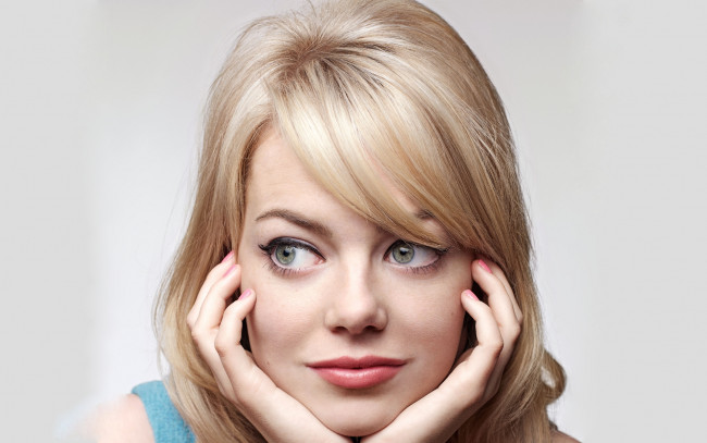 Обои картинки фото девушки, emma stone, лицо, улыбка, блондинка