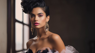 Картинка девушки -+лица +портреты брюнетка модель серьги