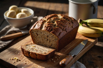 обоя еда, хлеб,  выпечка, нож, банан