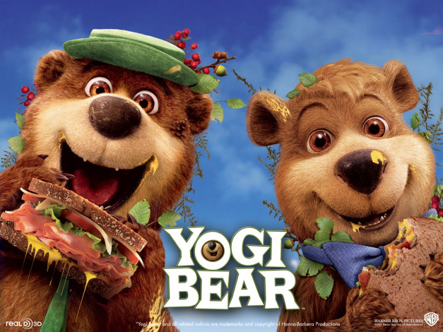 Обои картинки фото медведь, йоги, мультфильмы, yogi, bear
