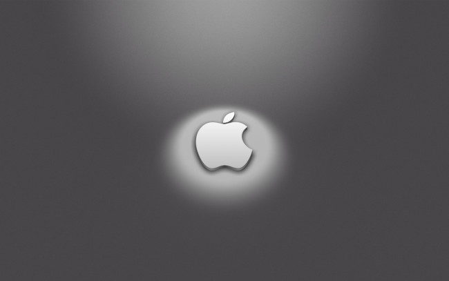 Обои картинки фото компьютеры, apple, яблоко, логотип, серый