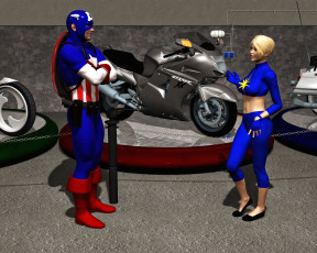 Картинка 3д графика fantasy фантазия девушка супермен