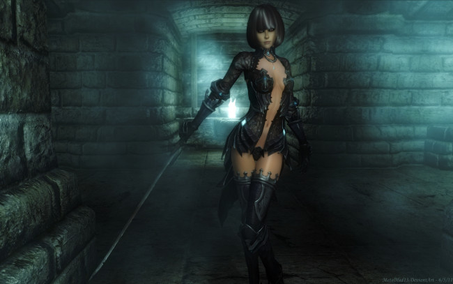 Обои картинки фото 3д, графика, fantasy, фантазия, меч, девушка