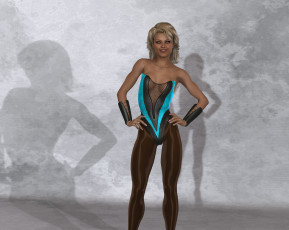 обоя 3д графика, люди , people, девушка, взгляд, фон, улыбка