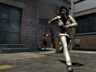 Картинка 3д+графика фантазия+ fantasy мужчины девушка улица ночь