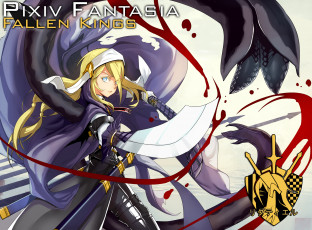 Картинка аниме pixiv+fantasia fantasia pixiv оружие ножны меч арт realmbw блондинка девушка