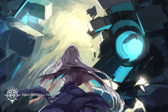 Картинка аниме pixiv+fantasia swd3e2 арт девушка спина силуэт