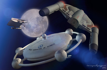 Картинка космос арт космический корабль звезды вселенная