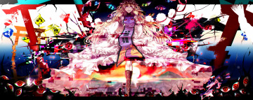 Картинка аниме touhou девушка chiaki арт блондинка kou абстракция взгляд глаза yakumo yukari