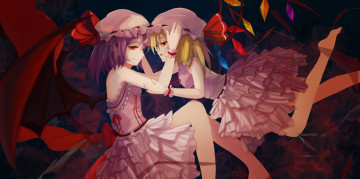 Картинка аниме touhou remilia scarlet flandre арт девушки