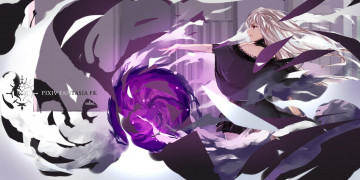 Картинка аниме pixiv+fantasia девушка профиль волосы магия шар рука арт pixiv fantasia swd3e2 осколки