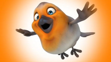 Картинка 3д+графика юмор+ humor птица полет bird flying
