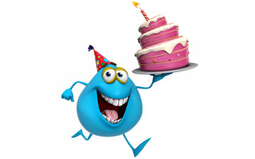 Картинка 3д+графика юмор+ humor торт smile cute cartoon персонаж монстр monster funny