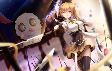 Картинка аниме mahou+shoujo+madoka+magika взгляд юбка корсет блондинка девшука