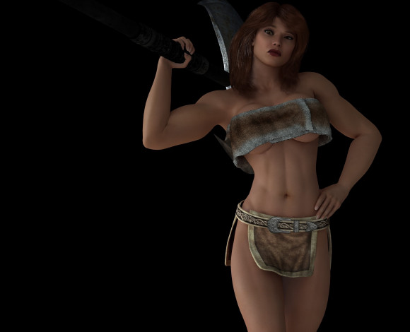 Обои картинки фото 3д графика, люди , people, девушка, оружие, фон, взгляд