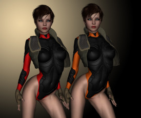 Картинка 3д+графика люди+ people фон девушки взгляд