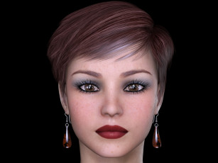 Картинка 3д+графика портрет+ portraits девушка взгляд фон