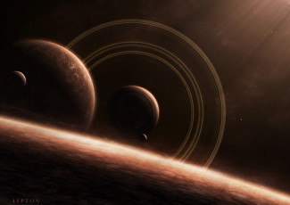 Картинка космос арт планеты галактика вселенная звезды