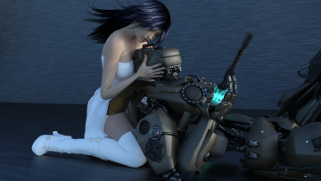 Картинка 3д+графика фантазия+ fantasy андроид фон взгляд девушка