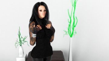 Картинка 3д+графика люди+ people девушка фон взгляд