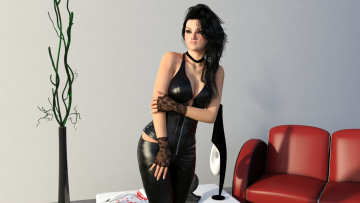 Картинка 3д+графика люди+ people девушка взгляд фон