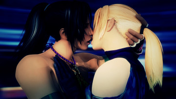 Картинка 3д+графика портрет+ portraits фон поцелуй взгляд девушки