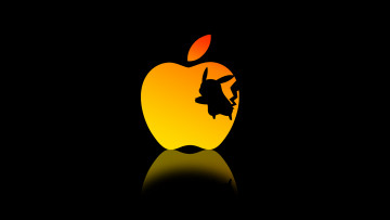 Картинка компьютеры apple лепестки фон