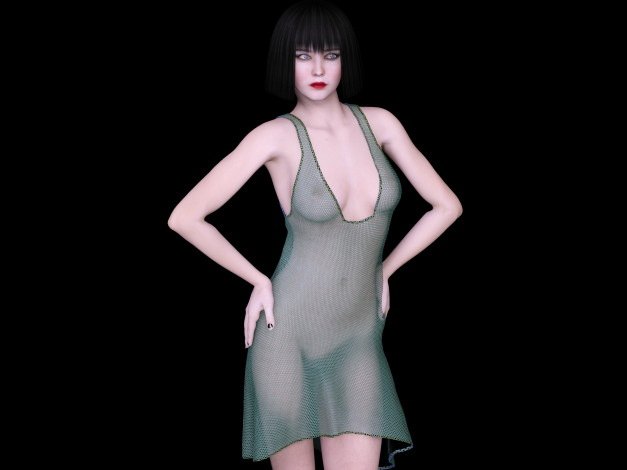 Обои картинки фото 3д графика, люди , people, фон, взгляд, девушка