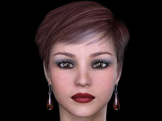 Обои картинки фото 3д графика, портрет , portraits, девушка, взгляд, фон