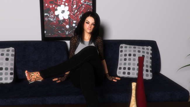 Обои картинки фото 3д графика, люди , people, фон, взгляд, девушка