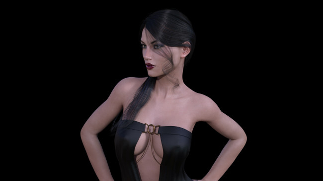 Обои картинки фото 3д графика, люди , people, фон, взгляд, девушка