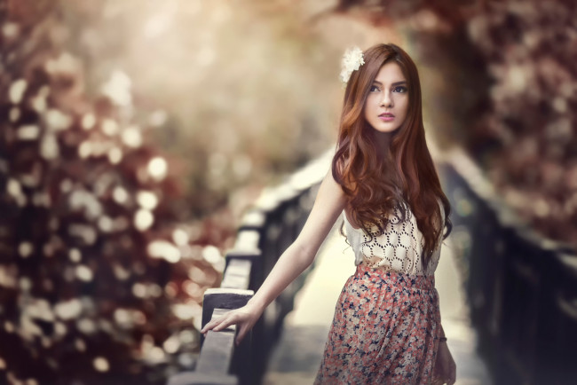 Обои картинки фото девушки, -unsort , азиатки, цветок, взгляд, восточная, sisi