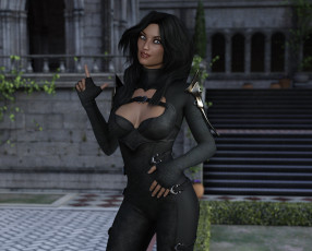 Картинка 3д+графика люди+ people девушка взгляд фон