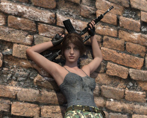 Картинка 3д+графика люди+ people девушка взгляд фон